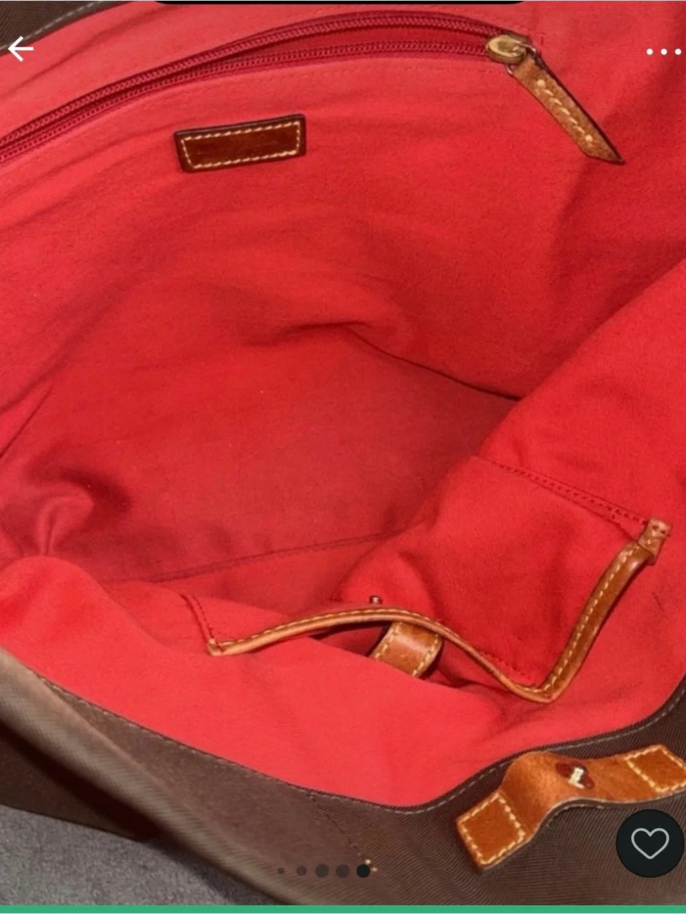 Dooney & Bourke Brown Nylon Tote with Braided Leather Handles